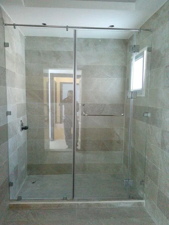 Gold-framed hinged glass shower enclosure — BlueCrest, Egypt