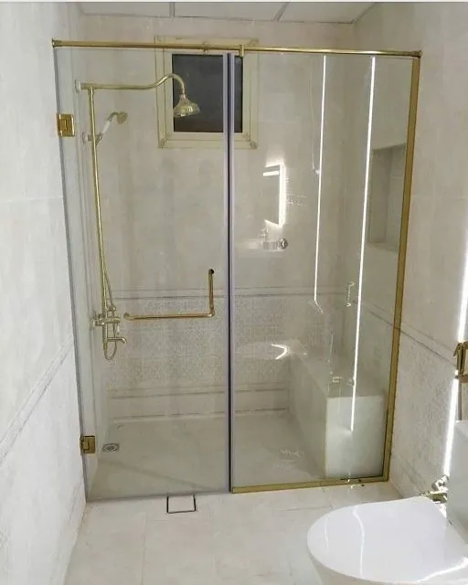 Black-framed corner glass shower enclosure — BlueCrest, Egypt